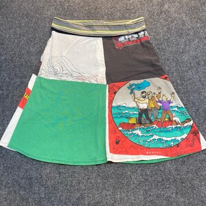 Tintin Upcycled Patchwork T-Shirt Large Skirt Handmade Eco-Friendly Comic Tee bild 1