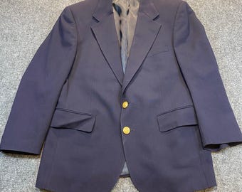 Vintage Chaps Ralph Lauren Mens 48 XL Blue 100% Wool Sports Coat Suit Jacket