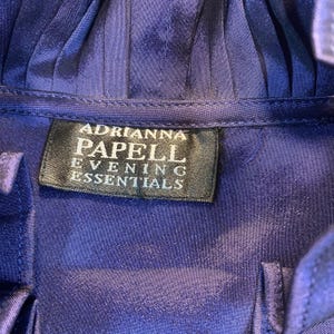 Adrianna Papell Vintage Iridescent Purple Ruffled Wrap Top Tie Belt Womens Small Bild 7