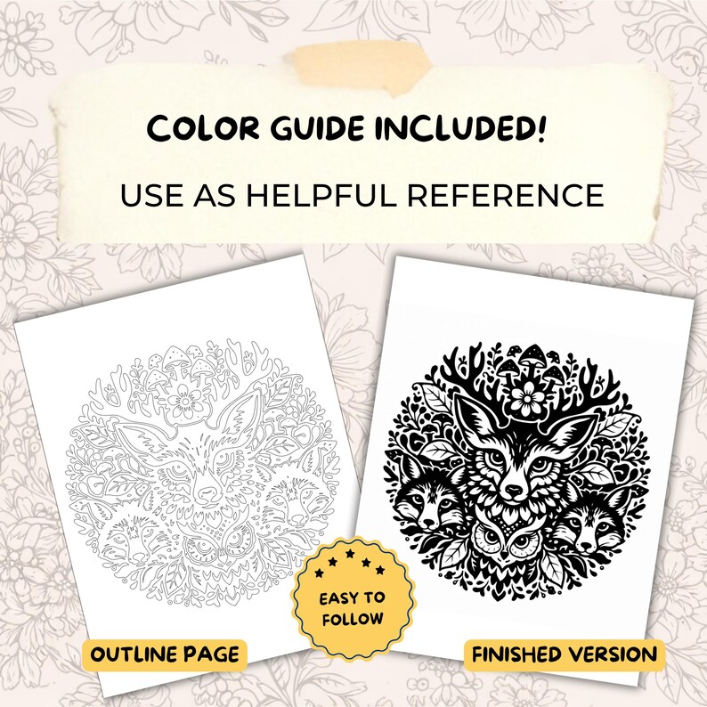 Monochrome Woodland Coloring Book | Forest Animals and Cozy Nature Scenes for Relaxation | Mindfulness Coloring | Minimalist Cozy Coloring image 3