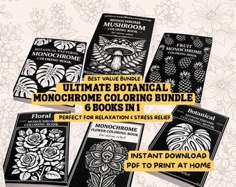 Floral Coloration monochrome Coloring, One Color Coloring, Cozy Girl Moments Coloring Pages, Botanical Coloring Sheets, Coloring Therapy