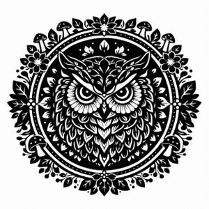 Monochrome Woodland Coloring Book | Forest Animals and Cozy Nature Scenes for Relaxation | Mindfulness Coloring | Minimalist Cozy Coloring image 6