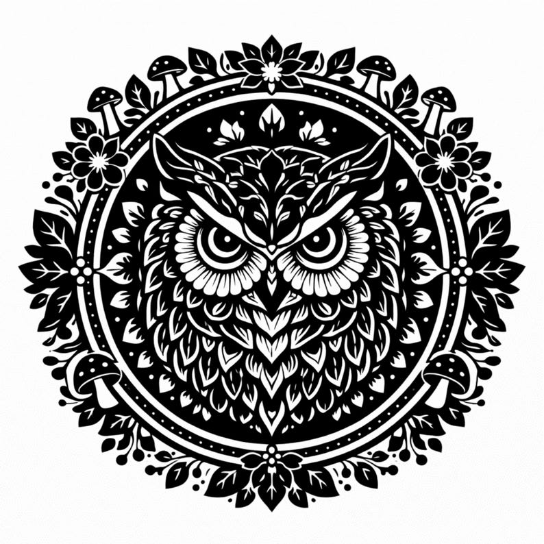 Monochrome Woodland Coloring Book | Forest Animals and Cozy Nature Scenes for Relaxation | Mindfulness Coloring | Minimalist Cozy Coloring image 6