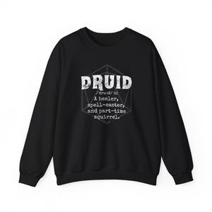 Dungeons and Dragons Druid Definition Sweatshirt | D & D-Klasse Sweatshirt | Gemütlicher Pullover für Gamer und Enthusiasten | Perfekte Geschenkidee