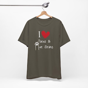 Camiseta Tacos and Toe Beans / Regalo divertido / Amantes de los gatos / Camiseta informal para amantes de la comida / Ropa única para amantes de las mascotas