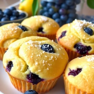 Healthy keto lemon blueberry muffins recipe