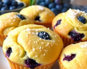 Healthy keto lemon blueberry muffins recipe