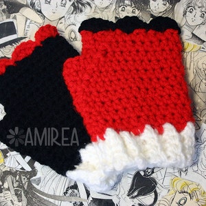 Harlequin Jester Crochet Fingerless Gloves Custom