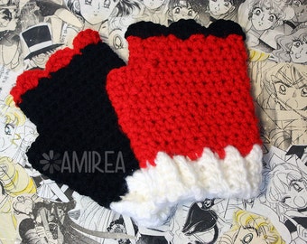 Harlequin Jester Crochet Fingerless Gloves