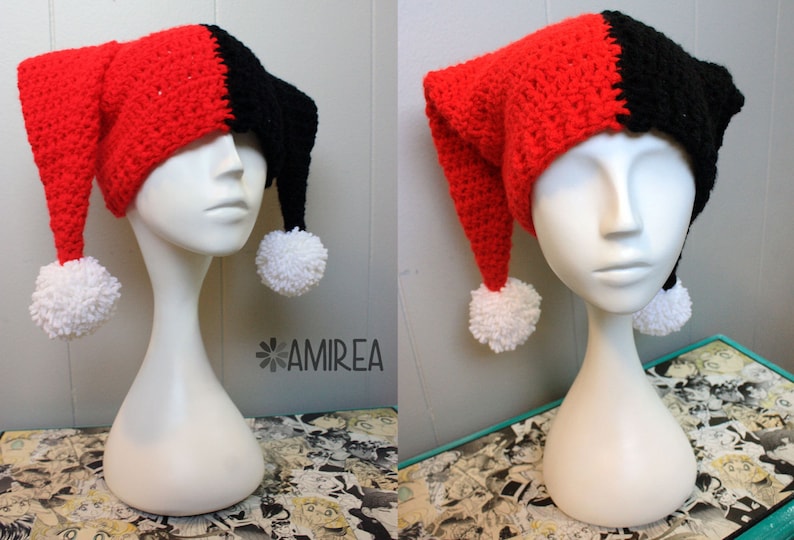 Harley Quinn Hat Crochet Beanie All Sizes Adult to Newborn Etsy