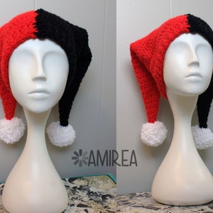 Harlequin Jester Hat - Crochet Beanie - All Sizes Adult to Newborn