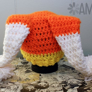 Candy Corn Holiday Beanie All Sizes Adult to Newborn, Crochet Hat image 2