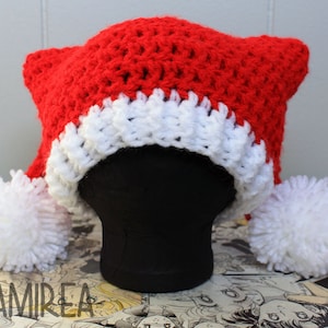 Santa Holiday Beanie All Sizes Adult to Newborn, Crochet Hat Custom