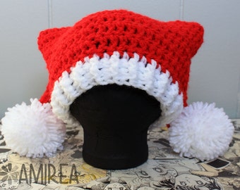 Santa Holiday Beanie All Sizes Adult to Newborn, Crochet Hat