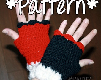INSTANT DOWNLOAD -- Harlequin Jester Fingerless Gloves - Crochet Pattern