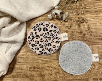 3er Set Abschminkpads waschbar mit grauem Frotteestoff l Kosmetikpads aus Baumwolle l  Reinigungspads Gesichtspflege