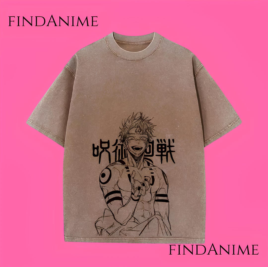 Coffee Anime Jjk Sukuna Washed T Shirt Jujutsu Kaisen Anime T Shirt