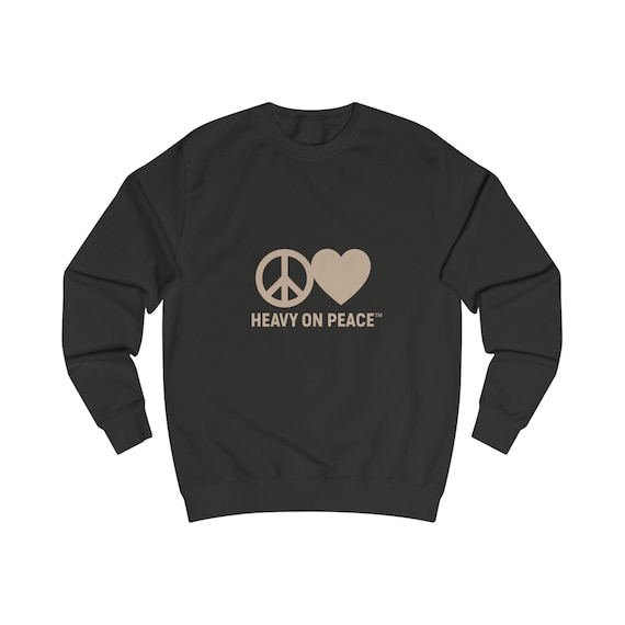 Heavy On Peace Crewneck | Minimalist Peace Heart Sweatshirt | Unisex Streetwear Pullover | Calm Energy Clothing | Heavy On Peace™