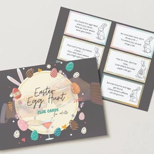 Indices amusants de chasse aux œufs de Pâques pour adultes – 42 cartes imprimables PDF | Jeu de Pâques hilarant pour couples et amis | Jeu de fête de Pâques de dernière minute