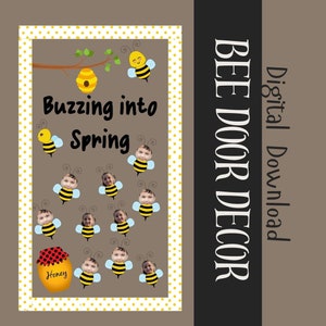 Bee Tür Dekor, Buzzing in Frühling Klassenzimmer Dekorationen, unsere Klasse ist un &quot;&quot;BEE&quot;&quot; druckbare Dekor, Canva Vorlage, personalisiertes Dekor