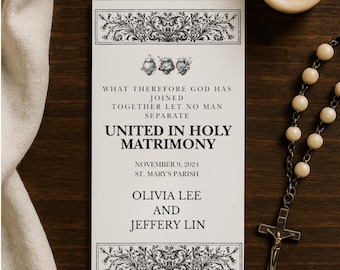 Catholic Wedding Prayer Card | Holy Matrimony Printable | Instant Download & Editable Canva Template