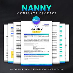 Editable Nanny Agreement Template, Babysitter Agreement, Nanny Contract Worksheet, Nanny Agreement Forms, Nanny Contract Form Canva Template