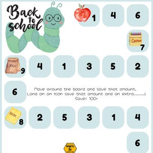 Back to School Saving Challenge Game | Saving Printable | Low Challenge Game | Low Income Savings Challenge | Saving Challenge PDF
