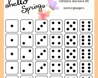 Olá Primavera Jogo de Desafio de Poupança | Jogo de Poupança | Jogue os Dados | Jogue e Poupe | Desafios de Jogue e Poupe | Jogo de Poupança | Desafio de Poupança de Dados