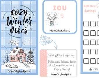 Cozy Winter Vibes Saving Challenge Box| Saving Printable| Low Income Challenge| A6 Low Income Savings Challenge| Saving Challenge PDF