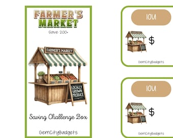 Farmer's Market Saving Challenge Box| Saving Printable | Low Challenge | A6 Low Income Savings Challenge | Saving Challenge PDF