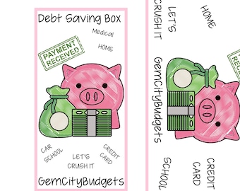 Debt Saving Box Challenge| 6 Sections | 29 Game Cards | IOU | A5 & A6 Dashboard | Digital Download