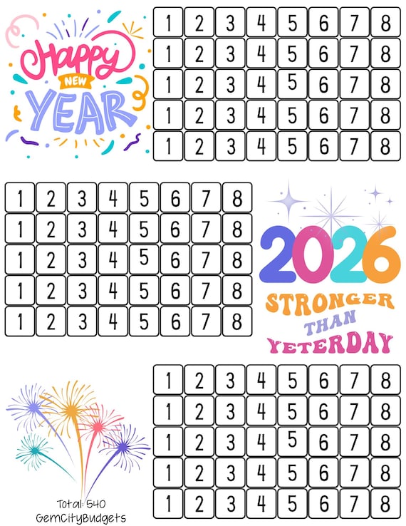 Happy New Year 2026| Saving Printable | Low Challenge | A6 Low Income Savings Challenge | Saving Challenge PDF