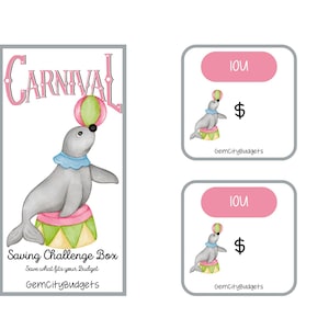 Carnival Saving Challenge Box| Saving Printables| Low-Income Challenge| A6 Low-Income Savings Challenge| Saving Challenge PDF