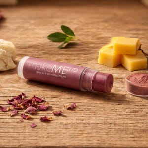 Bálsamo labial con color, bálsamo labial orgánico (malva intenso), maquillaje natural, bálsamo labial de cera de abejas.