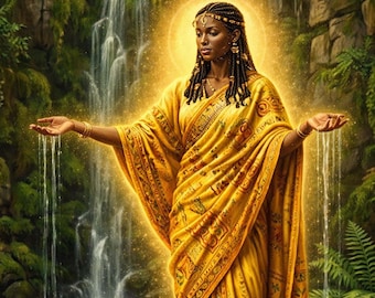 Oshun Goddess Art Print: Yoruba African Deity, Water & Healing