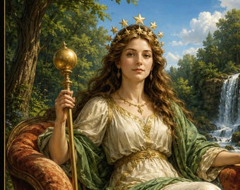 The Empress Tarot Art Print – Sacred Feminine Goddess Decor (13 X 19 Archival Paper)