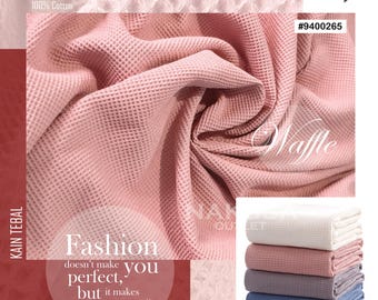 100% Cotton Waffle Fabric, 240 GSM, 145cm Width, Apparel Home Textiles