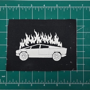 Handmade Sew-On White on Black Punk Patches