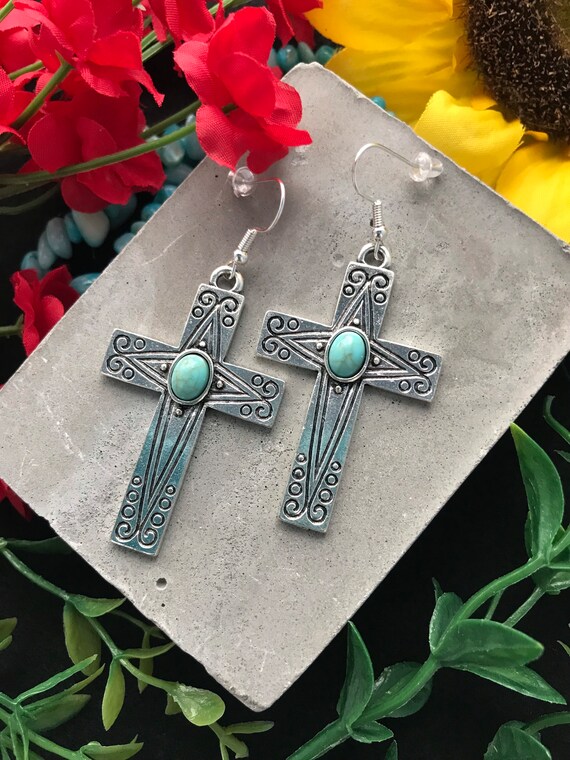Western store cross earrings