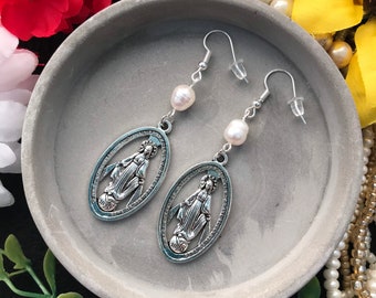 Virgin Mary Earrings - Religious Earrings