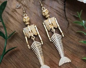 Mermaid Skeleton Earrings