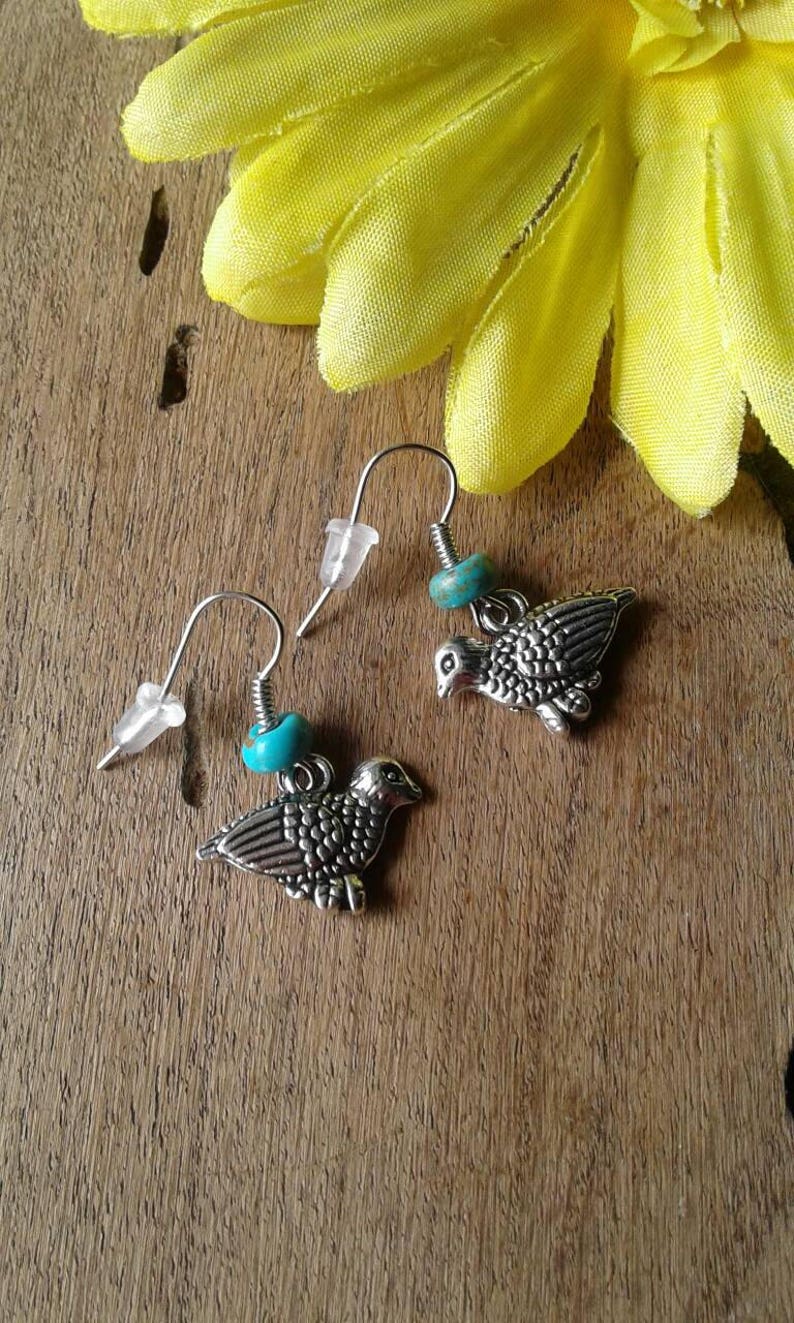 Turquoise Quail Earrings Bird Earrings Robins EarringsWestern Etsy