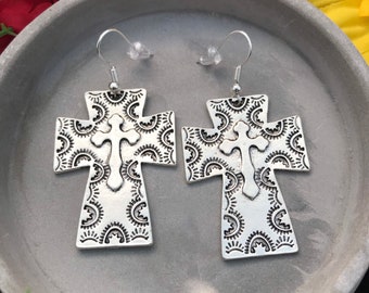 Western Cross Earrings