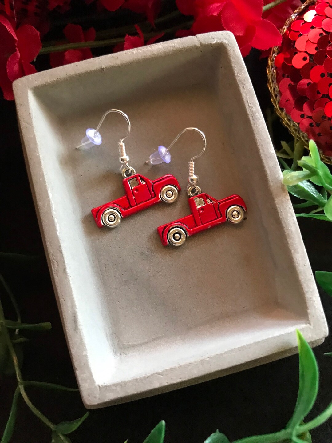 Little Red Truck Earrings Free Shipping Etsy