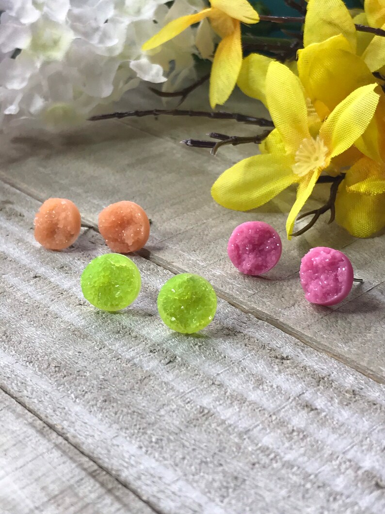 Druzy Earrings Set Of Three
