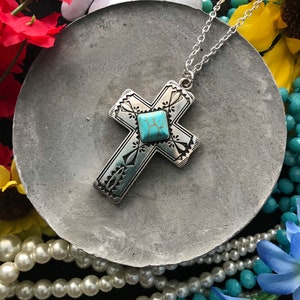 Turquoise Cross Necklace