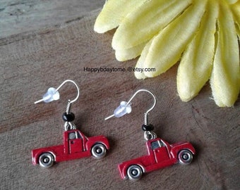 Rustic Pickup Truck Earrings,Pickup,Truck,Truck Accessories,Little Red Truck