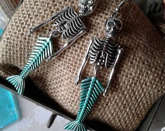 Mermaid Skeleton Earrings