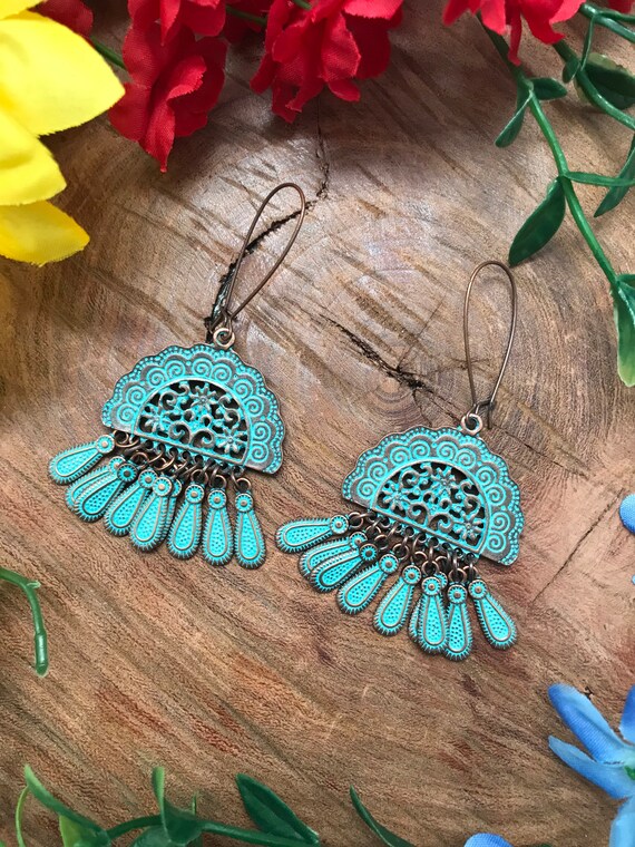 Large boho earrings deals