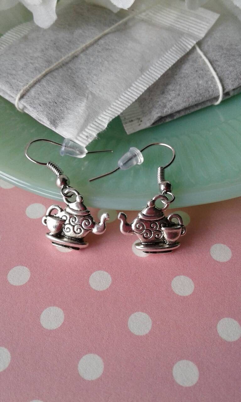 Teacup Earrings Teapot and Cup Earrings Etsy